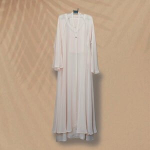 Elegant Cloud Peach Georgette Abaya